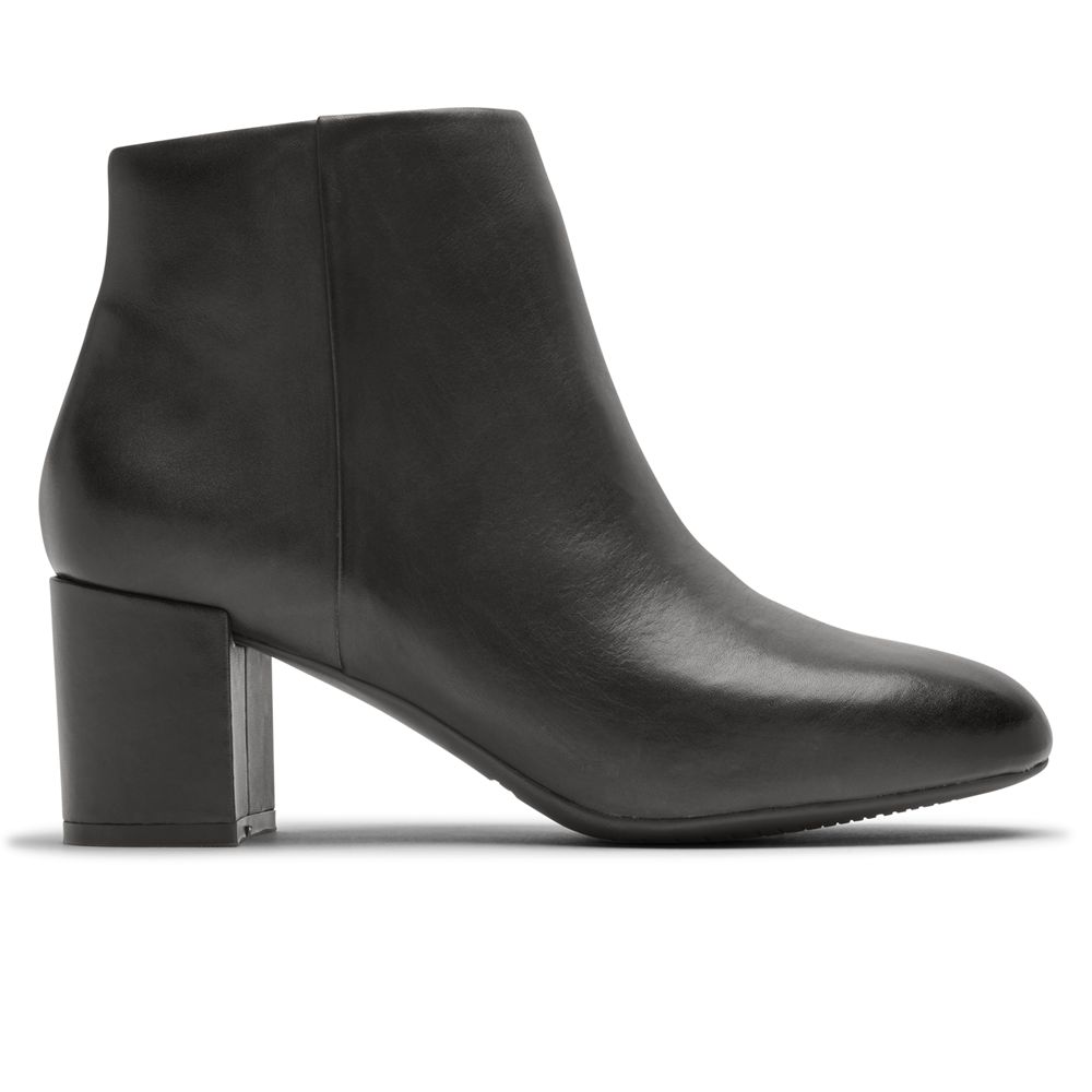 Rockport Women's Total Motion Oaklee Plain Ankle Boots - Black - USA (0539SJKHW)